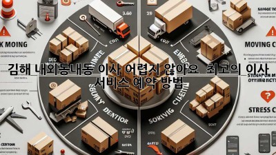김해 내외동/내동 이사, 어렵지 않아요!  최고의 이사 서비스 예약 방법
